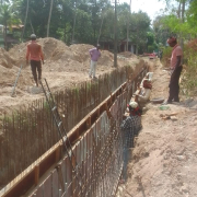 Shuttering work for rcc wall 2nd lift of External drain