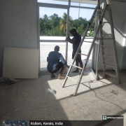 Glass fixing in chemical house