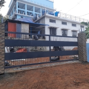 compound wall and gate works in progress