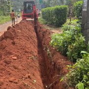 Pipe laying on progress