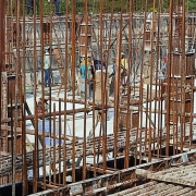 Concreting side walls of tank and columns