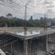 Admin building ground floor roof slab curing going on. 