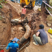 Interlinking raw water pipe line (700mm and 400mm ) work in progress 