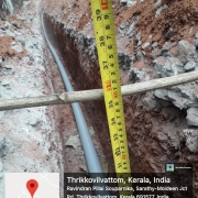 pipe laying work at Thrikkovilvattom