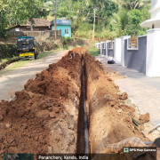 Distribution pipe laying