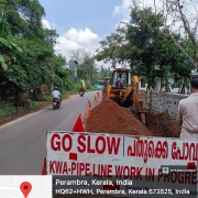 Perambra Vadakara road 450mm DI pipe laying work