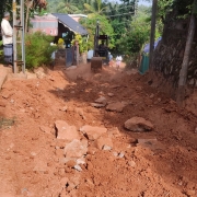 Road restoration work in progress at nanithirikal 