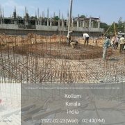 CFL 02- Flocculator base slab rebar works