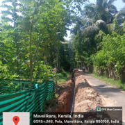 Chettikulangara(ward 20) pela South to ganapathi temple road   Road side: RHS Pipe :90mm PVC 