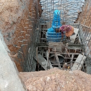 Scour valve chamber concreting at Othiramugal