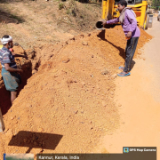 Pipe laying work on progress