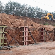 erection of columns for CWPH
