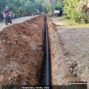 Distribution pipe laying