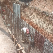 Rebar work for External drain from ch:165m to 175m 