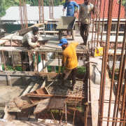 Malayil OHSR- Column concreting above first brace beam