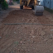 Road levelling work on Pazha vara NSS road.