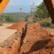 Pipe laying on progress