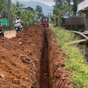 Pipe laying on progress