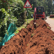 Pipe laying on progress