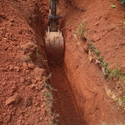Excavation for 160mm pvc pipes