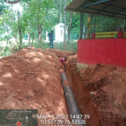 350mm DI pipe laying work