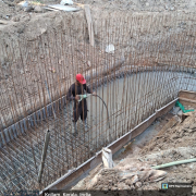 Concreting of base slab of drain near chlorine building (from ch:185m)