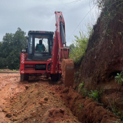 Pipe laying on progress