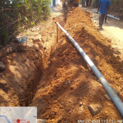 90 mm 10 kg pvc pipe laying work in progress
