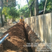 Laying of 90mm pipe  