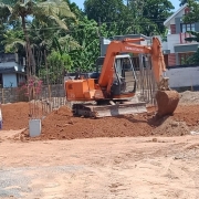 Levelling and compaction of chemical house area.