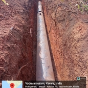 Laying of 400 mm DI pipe