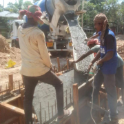 Concreting of RCC wall of External drain from ch 140 to155m