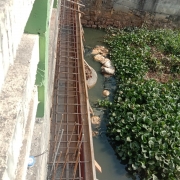 Construction of pipe bridge near S N Public school