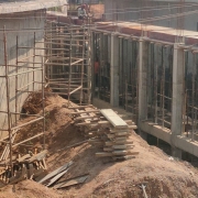 Bypass channel; shuttering and rebar for slab at 8m lv