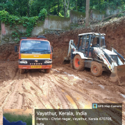 Digging of trench for retaining wall Started