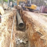 914mm MS pipe laying at MLA road, Kudappanakunnu