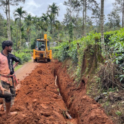 Pipe laying on progress