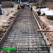 Rebar work for cast insitu top slab of External drain from ch :134m