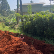 Pipe laying on progress