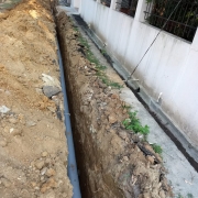 160mm pvc pipe line laying work