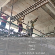 Filter house: Grinding of roof slab in progress