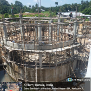 Bottom shuttering of beam in sludge sump