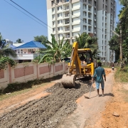 Road restoration work at MLA road, Kudappanakunnu