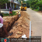 chettikkulagara (ward-16) Kannamangalam mahadeva temple road ,Road side : left side  Pipe : 90 mm pvc No of pipes laid: 40