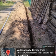 Trench excavation for 50 mm pipe at ward 1 of vatanappally 