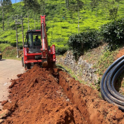 Pipe laying on progress