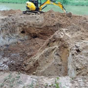 excavation works of 6m dia well cum pumphouse at Aduthala