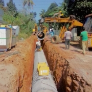 Laying of 1219 mm Dia MS pipe