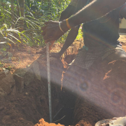 Pipe laying on progress