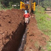 Kadambidi pipe laying work